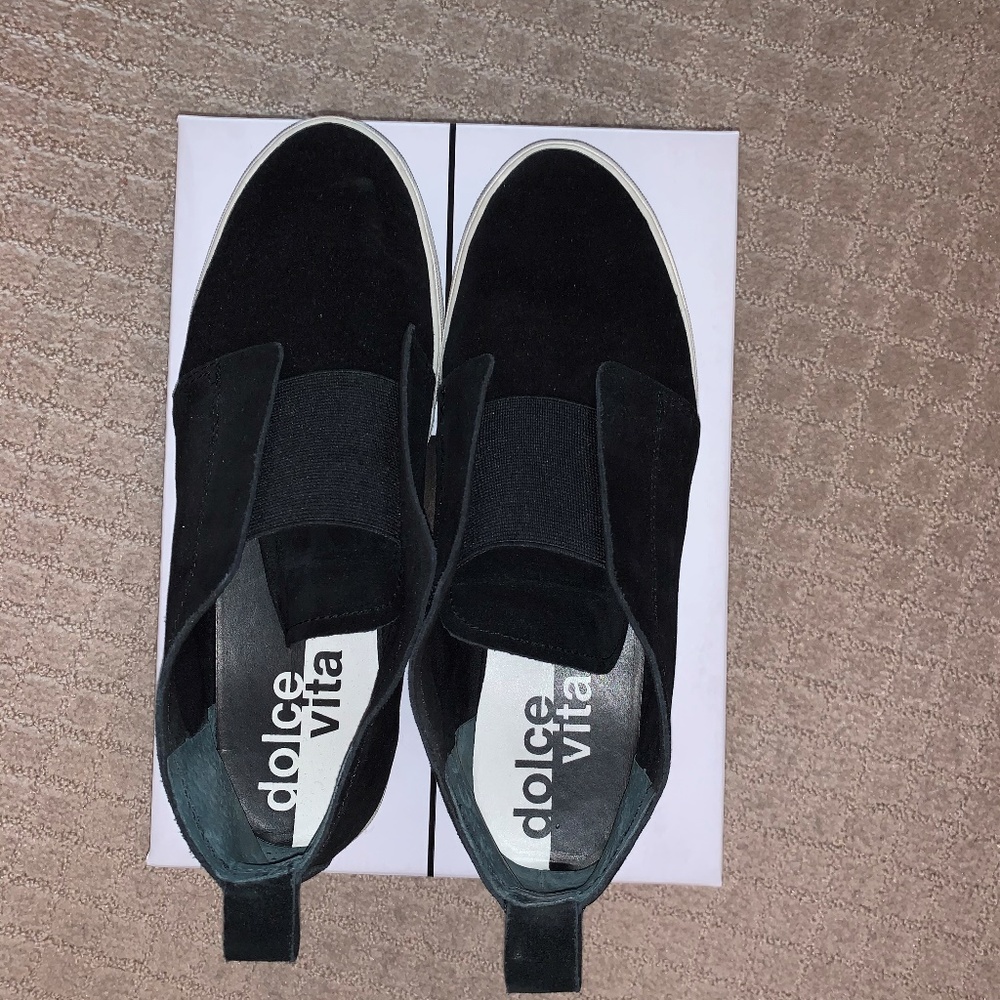 Dolce Vita Black Suede Slip On Shoes